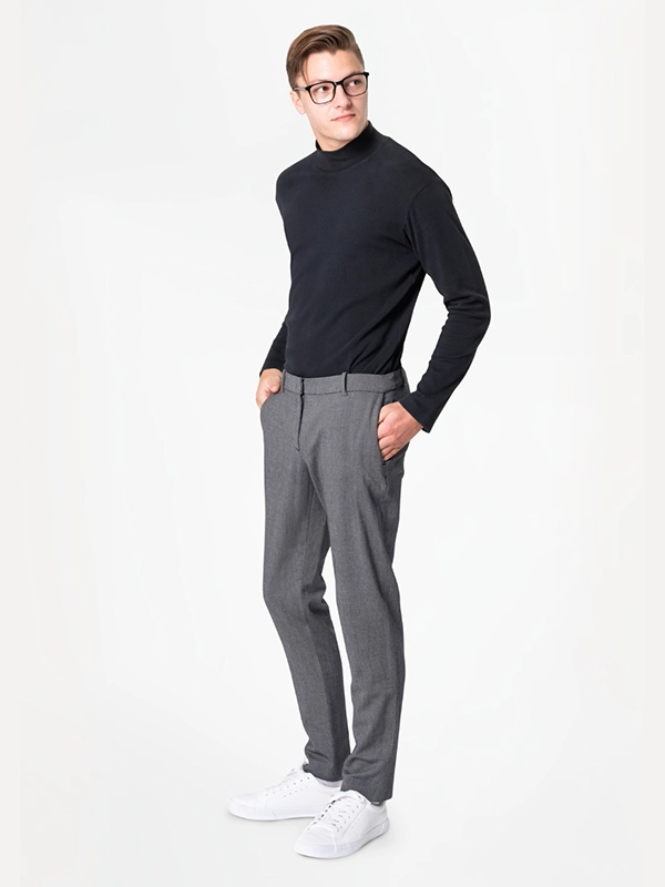 Pantalon Thomas en coton bio pour homme gris chiné – Etikashion