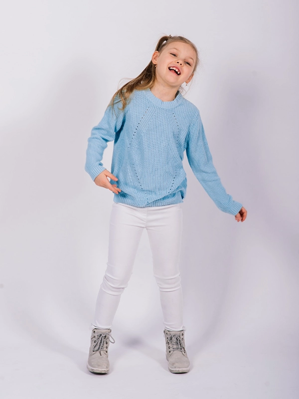Pantalon Alba en coton bio pour fille – vue de face – modèle Etikashion